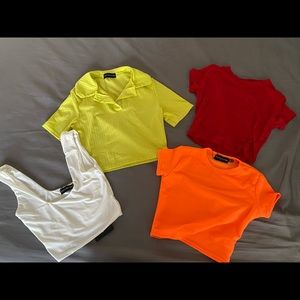 Lot of 4 Crop Tops from PrettyLittleThing XS